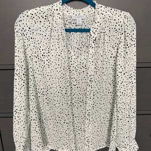 Carolina Belle Elegant Bow Blouse in Classic Black and Cream